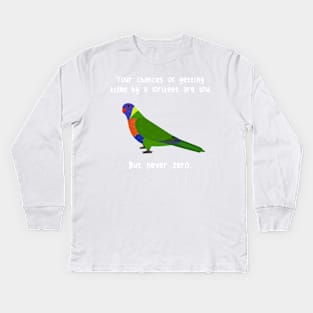 Rainbow Lorikeet Never Zero Kids Long Sleeve T-Shirt